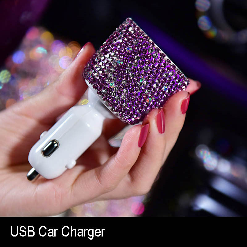 Crystal Diamond Car Accessories – Purple Collection