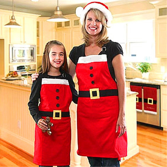 Rote Weihnachtsschürze mit Aufschrift „Merry Christmas“, Weihnachtsschürze für Frauen und Mädchen, Kuchen, Küche, Kochschürze als Neujahrsgeschenk für die Mutter, Unisex