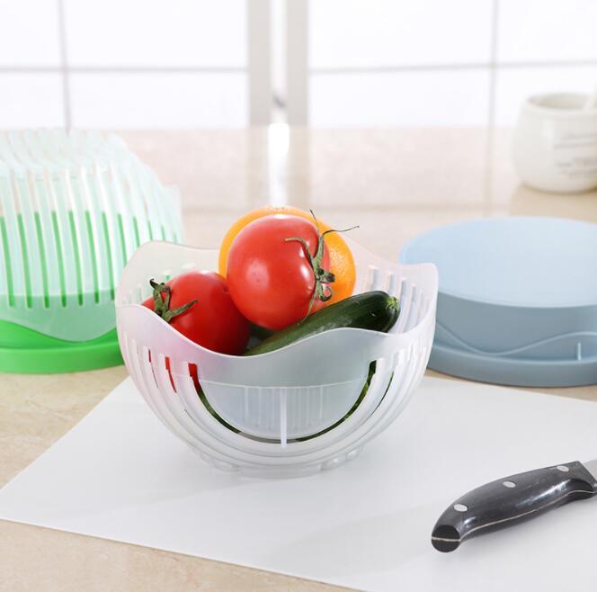 60-Second Salad Cutter Bowl – Quick & Safe Vegetable Chopper