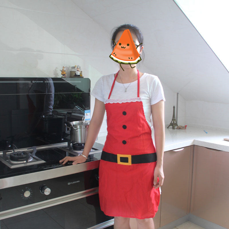 Rote Weihnachtsschürze mit Aufschrift „Merry Christmas“, Weihnachtsschürze für Frauen und Mädchen, Kuchen, Küche, Kochschürze als Neujahrsgeschenk für die Mutter, Unisex