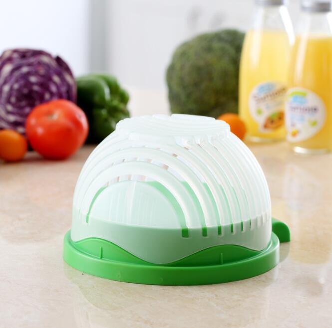 60-Second Salad Cutter Bowl – Quick & Safe Vegetable Chopper