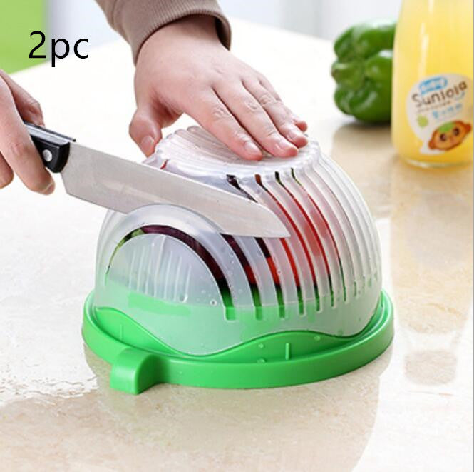 60-Second Salad Cutter Bowl – Quick & Safe Vegetable Chopper
