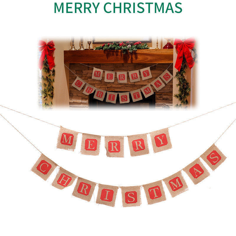 Frohe Weihnachten Sackleinen Flagge Weihnachten Banner Weihnachten Banner Dekoration