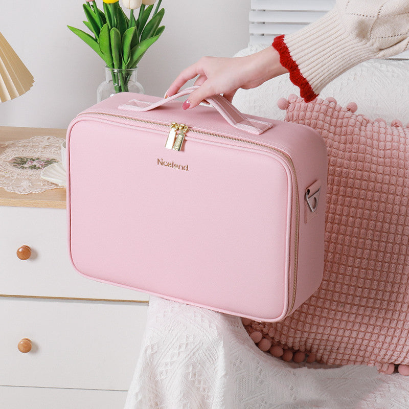 Portable Cosmetic Bag with Lighted 4K Mirror