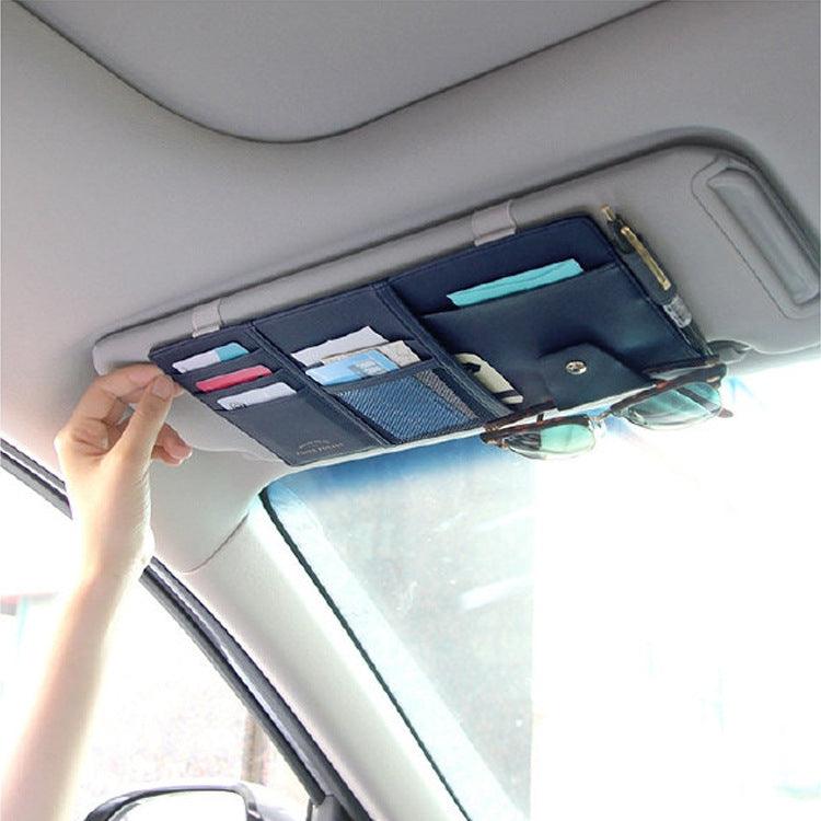 Car Sun Visor Organizer Clip – PU Leather Multifunctional Holder