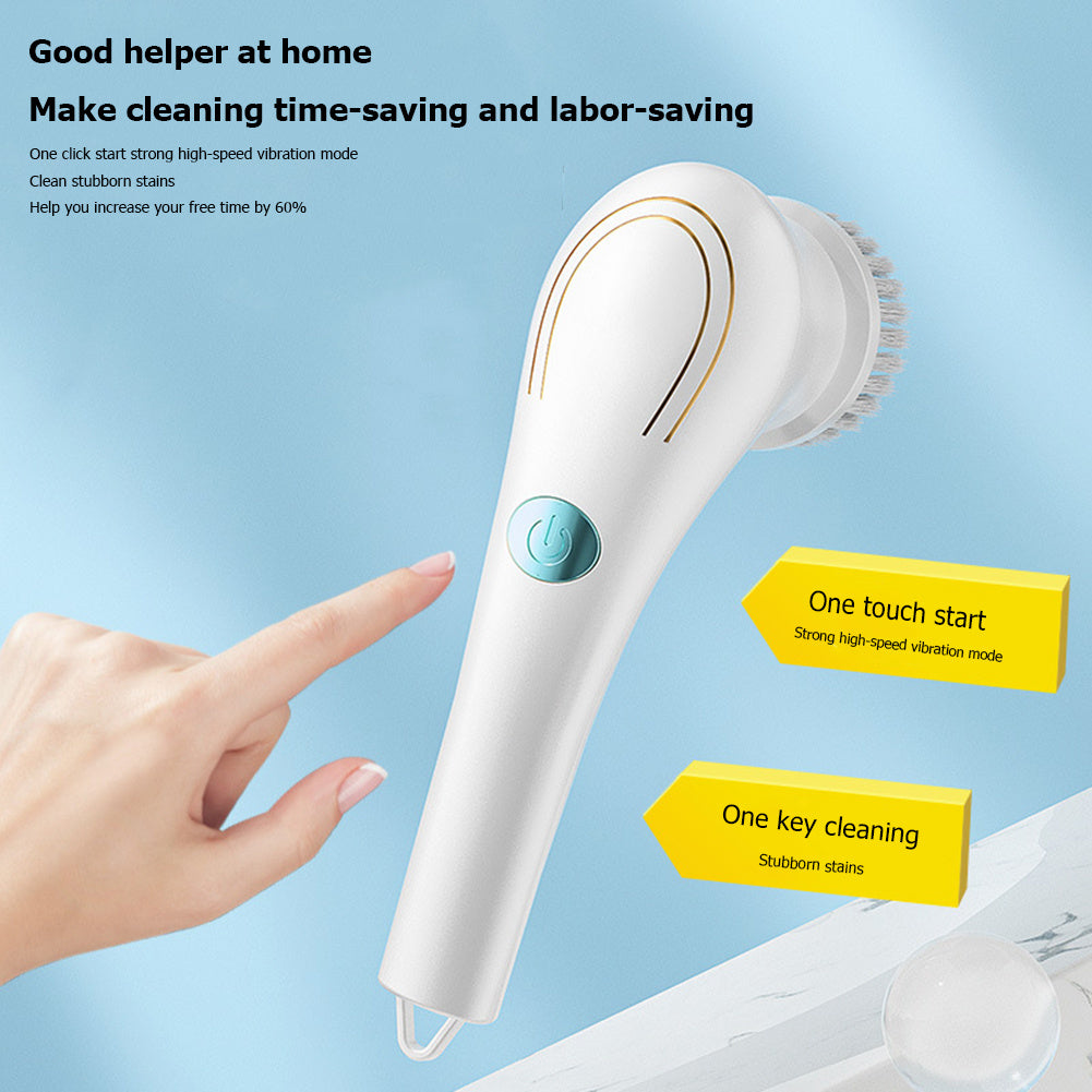 Brosse à vaisselle électrique multifonctionnelle pour la cuisine et la maison, outil de nettoyage pour baignoire, évier, salle de bain, carrelage, perceuse, ensemble de 5 têtes