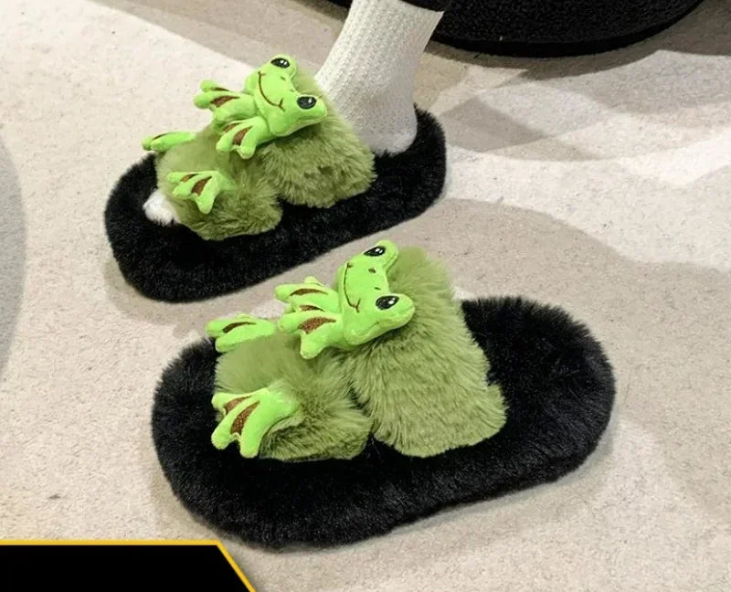 PANTOUFLE GRENOUILLE DUVETEUSES