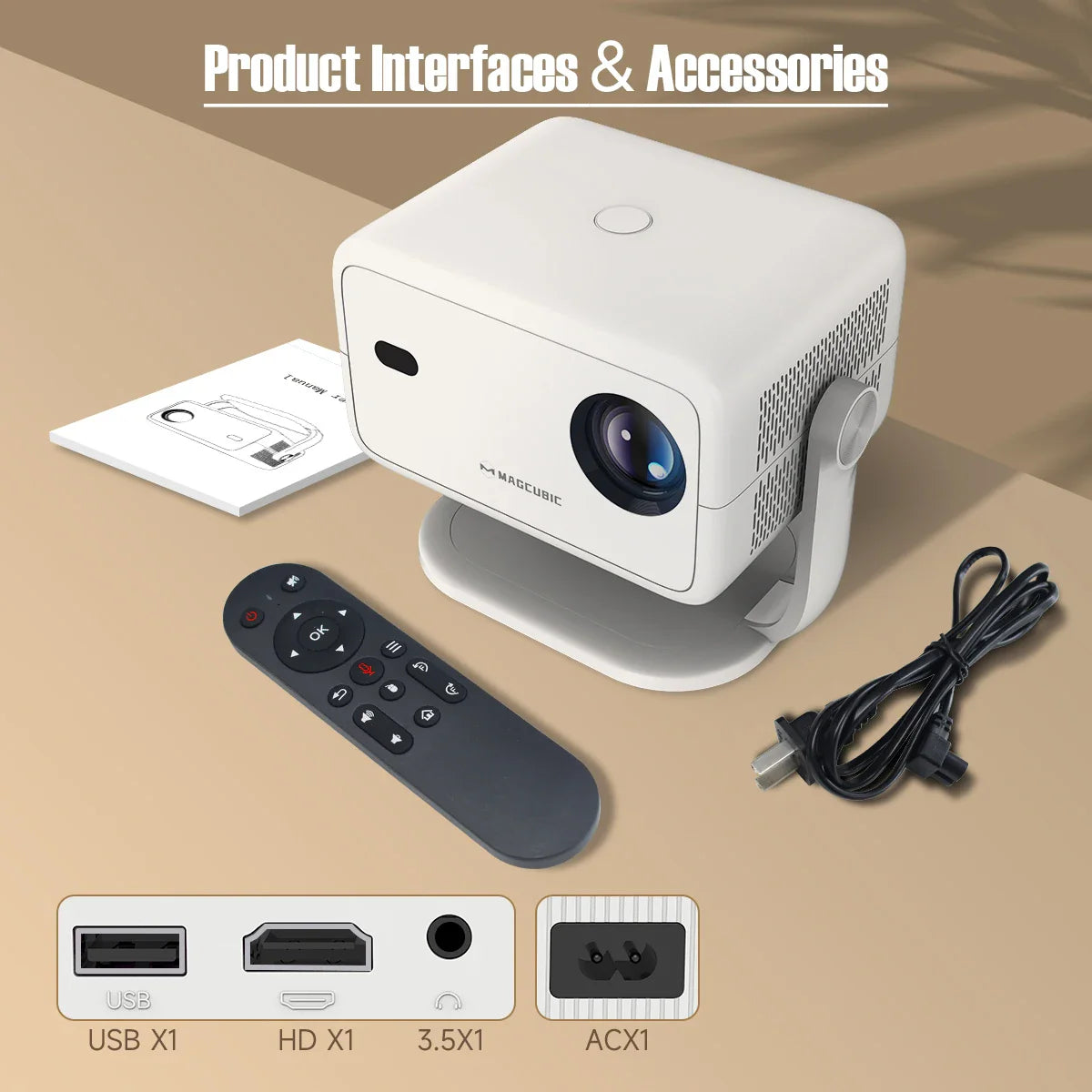 Magcubic – projecteur natif 1080P 650ANSI 4K Android11 L018, avec Correction automatique du Keystone, mise au point, Wifi6 BT5.2, film Portable pour l'extérieur