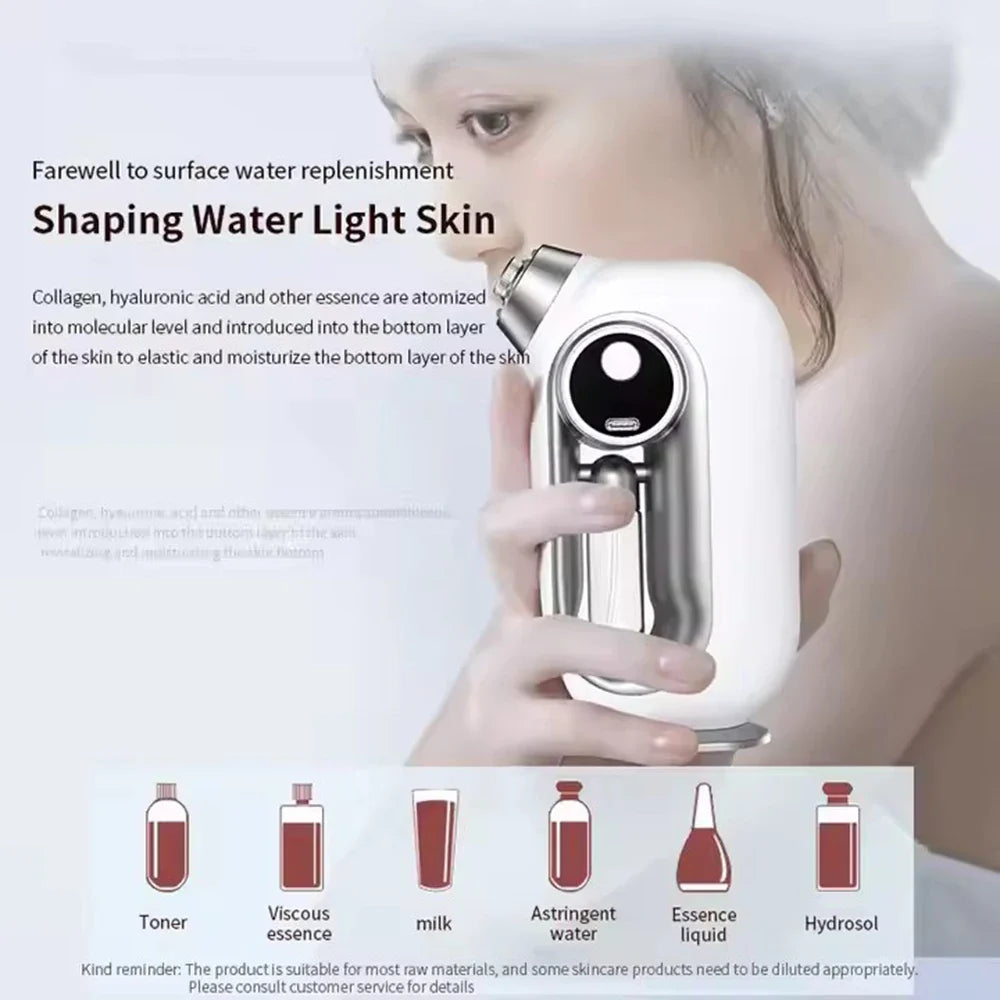 Pulvérisateur de brume hydratant pour la peau du visage, aérographe, nettoyage en profondeur du visage, injecteur d'oxygène, compresseur de brosse à Air sans fil