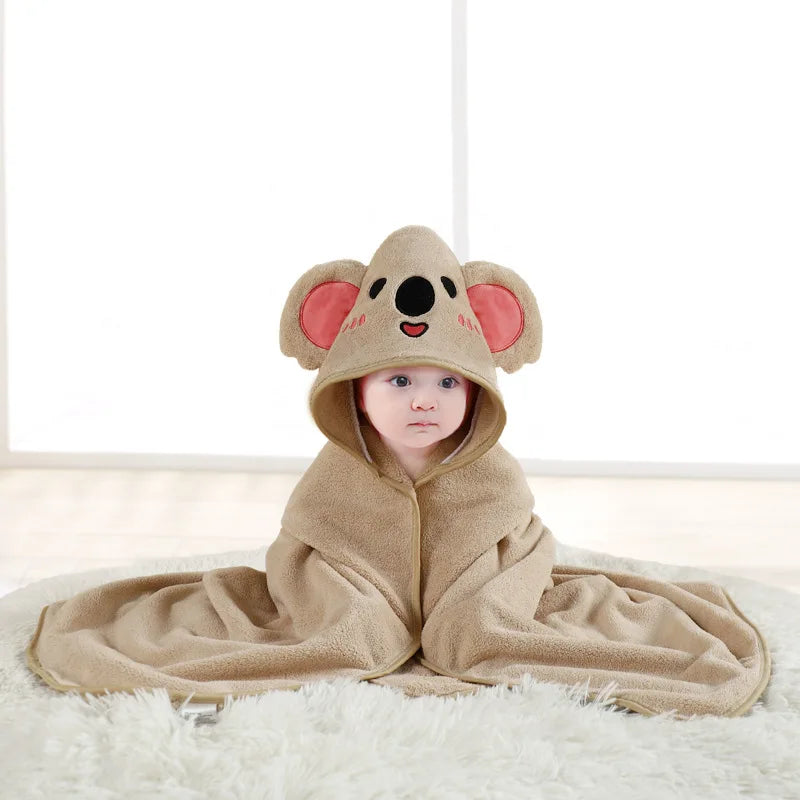 Peignoir pour bébé en forme d'animal, absorbant rapidement, doux, à capuche, chaud, en velours de corail, Robe de nuit, bain câlin pour de nombreuses scènes