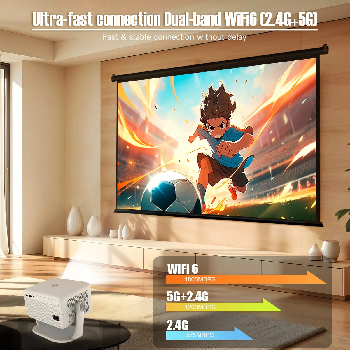 Magcubic – projecteur natif 1080P 650ANSI 4K Android11 L018, avec Correction automatique du Keystone, mise au point, Wifi6 BT5.2, film Portable pour l'extérieur