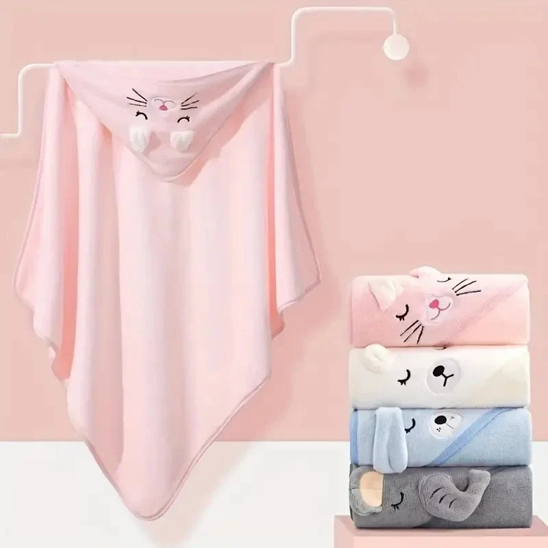 Peignoir pour bébé en forme d'animal, absorbant rapidement, doux, à capuche, chaud, en velours de corail, Robe de nuit, bain câlin pour de nombreuses scènes
