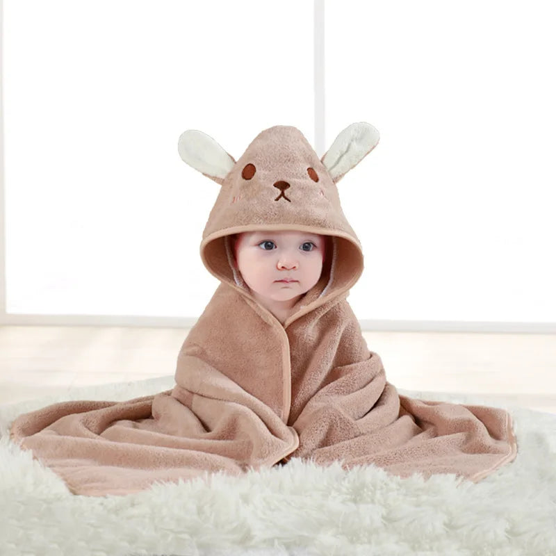 Peignoir pour bébé en forme d'animal, absorbant rapidement, doux, à capuche, chaud, en velours de corail, Robe de nuit, bain câlin pour de nombreuses scènes