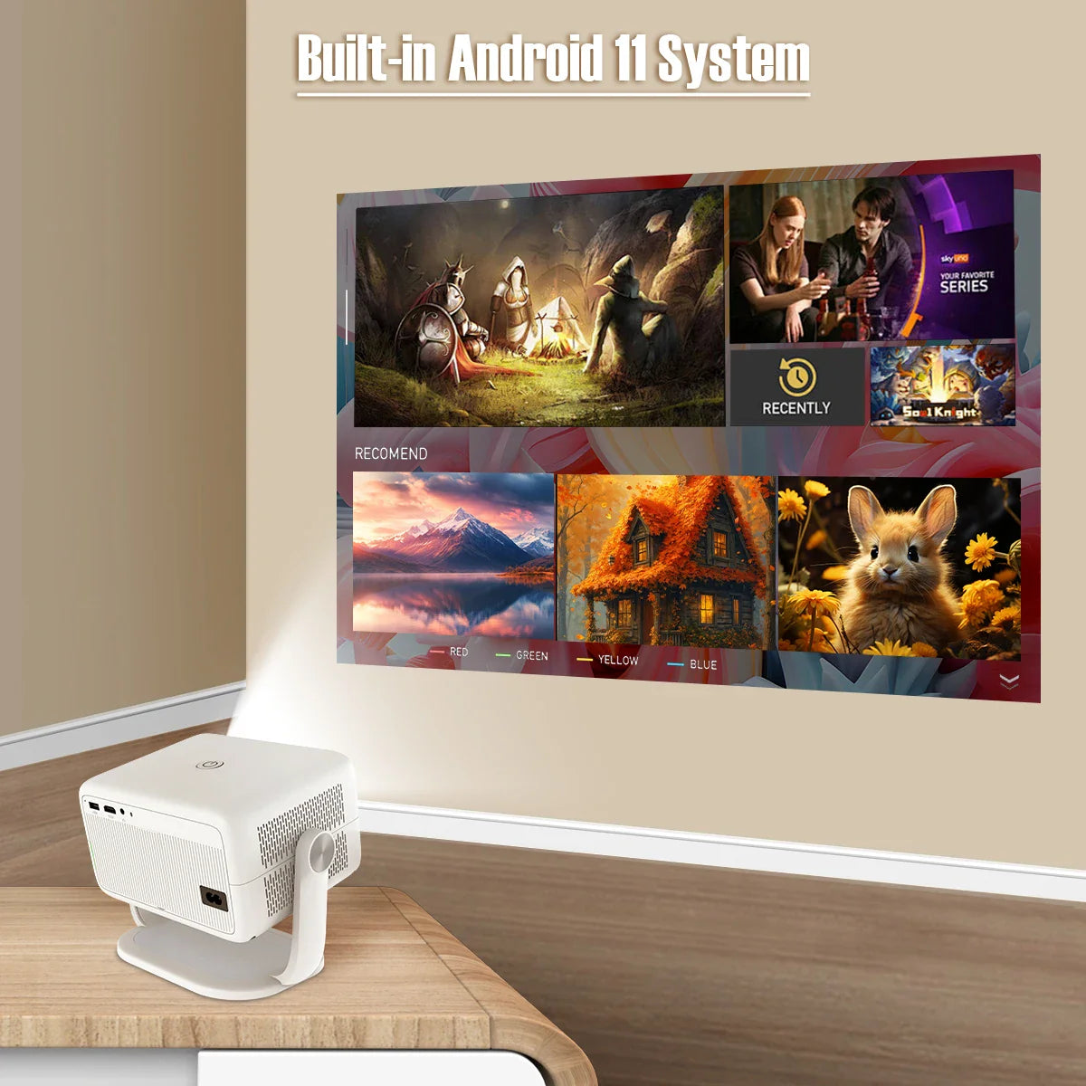 Magcubic – projecteur natif 1080P 650ANSI 4K Android11 L018, avec Correction automatique du Keystone, mise au point, Wifi6 BT5.2, film Portable pour l'extérieur