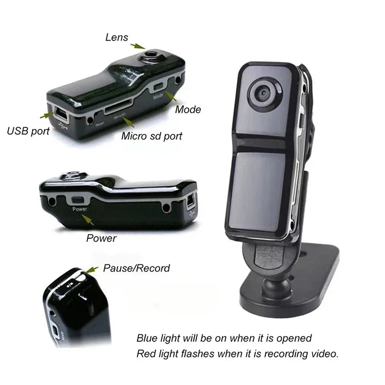 Mini caméra révélatrice HD pour la maison et le bureau, support de caméscope corporel, enregistrement vidéo portable, caméra de sécurité nounou, petite voiture de sport, webcam DVR