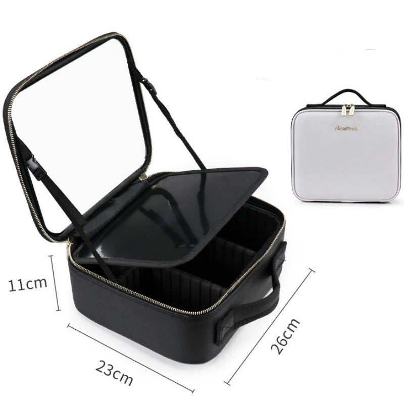 Portable Cosmetic Bag with Lighted 4K Mirror