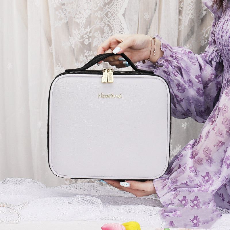 Portable Cosmetic Bag with Lighted 4K Mirror