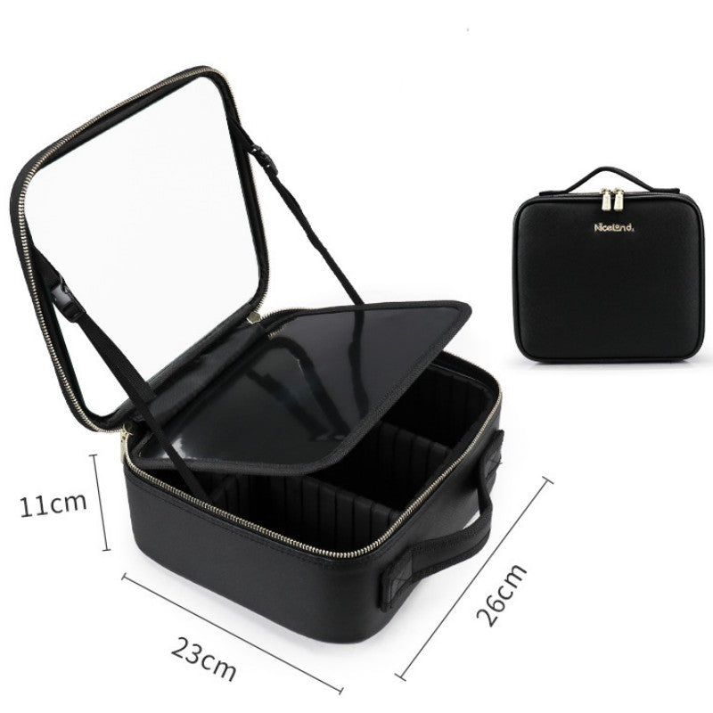 Portable Cosmetic Bag with Lighted 4K Mirror