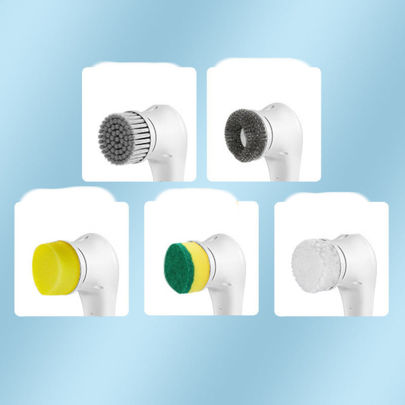 Brosse à vaisselle électrique multifonctionnelle pour la cuisine et la maison, outil de nettoyage pour baignoire, évier, salle de bain, carrelage, perceuse, ensemble de 5 têtes