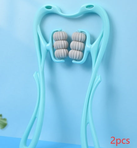Masseur de cou manuel multifonctionnel – Outil de massage à six rouleaux pour soulager le stress