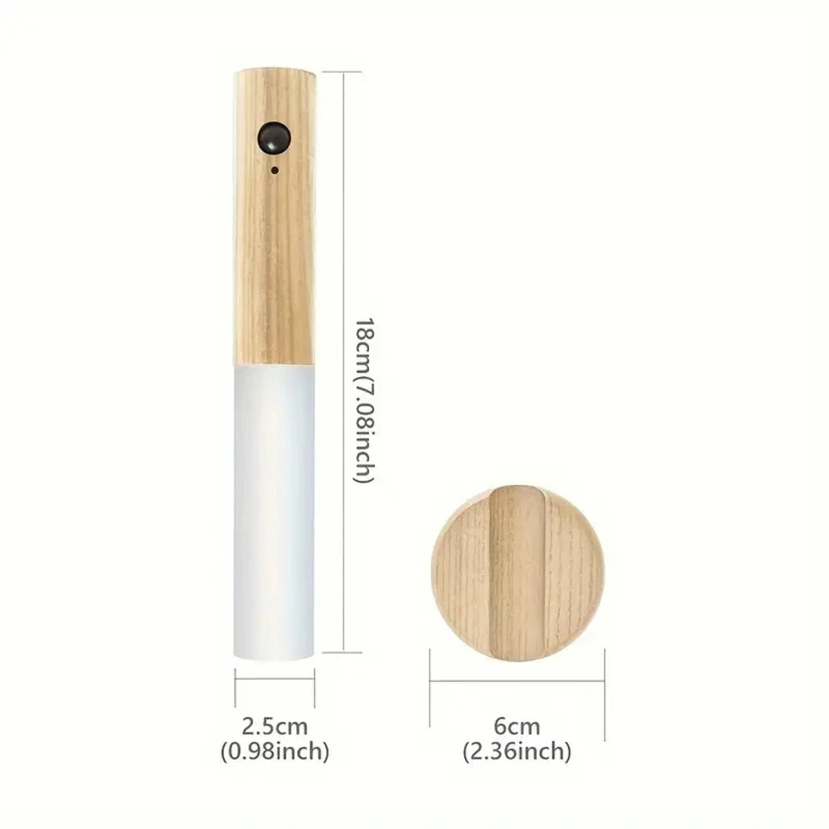 Veilleuse à détecteur de mouvement – Applique murale LED rechargeable en bois