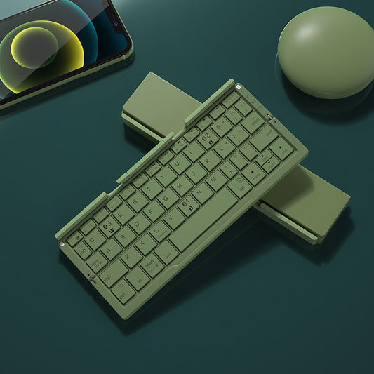 Mini-Klapp-Bluetooth-Tastatur, kabellose Tastatur, unterstützt 3 Geräte mit Ständer, wiederaufladbare, faltbare Tastatur für Telefon-Tablet