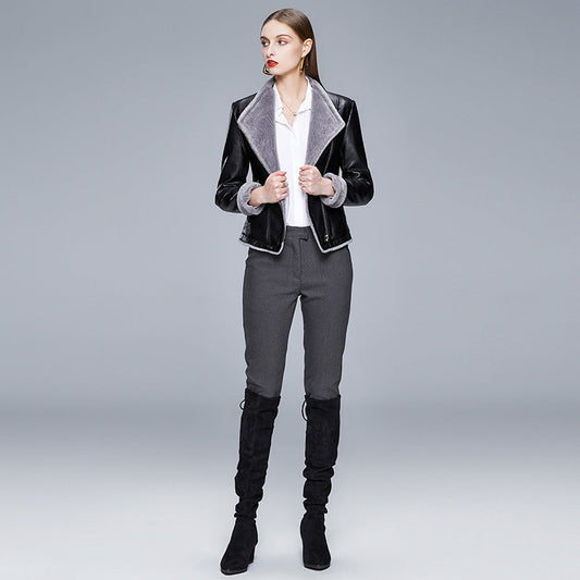 Manteau grande taille coupe slim coréen pour femme, automne-hiver, Kafrandi, disponible en grande taille, avec fourrure en coton et une fourrure