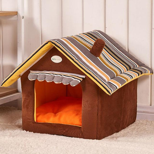 Tapis de niche amovible à rayures tendance pour chiens de petite et moyenne taille. Produits pour animaux de compagnie. Lits pour chats.