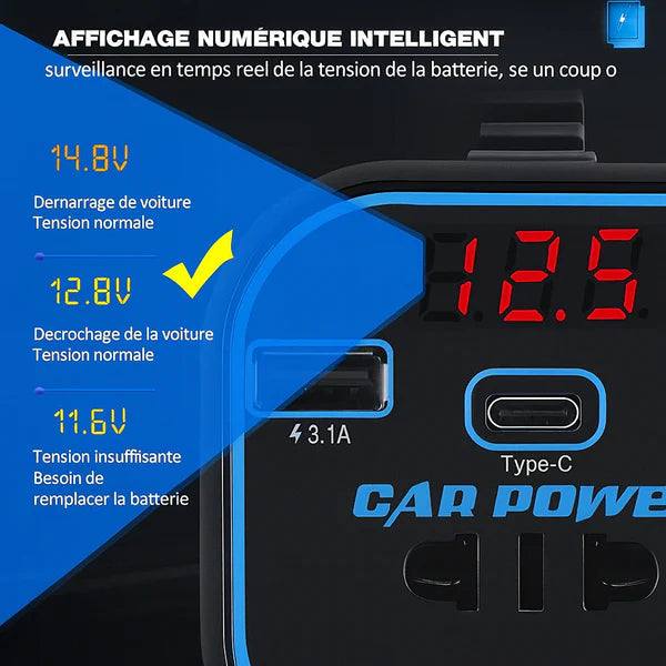 Onduleur Intelligent 150W pour Voiture
