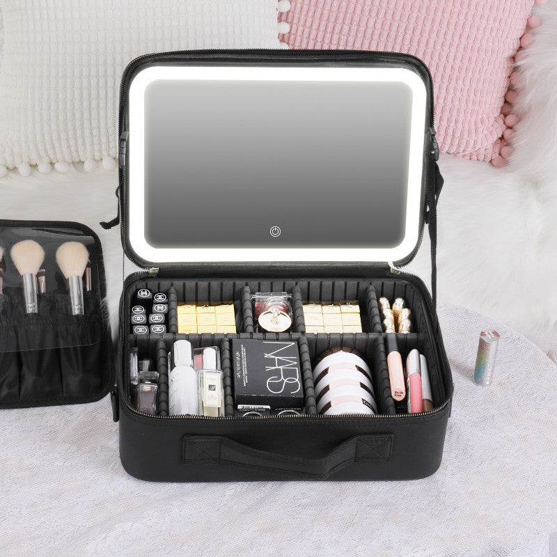 Tragbare Kosmetiktasche mit beleuchtetem 4K-Spiegel