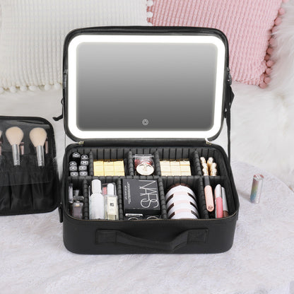 Tragbare Kosmetiktasche mit beleuchtetem 4K-Spiegel