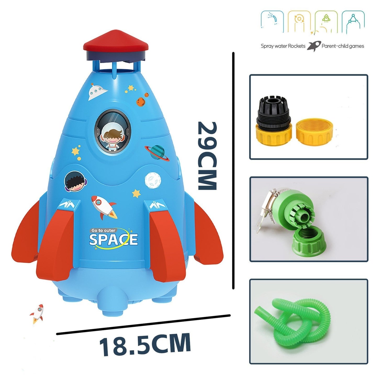 Kinder-Weltraumraketen-Sprinkler 