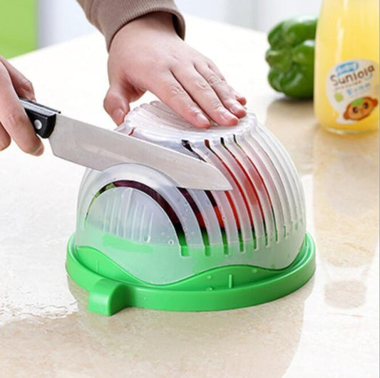 60-Second Salad Cutter Bowl – Quick & Safe Vegetable Chopper