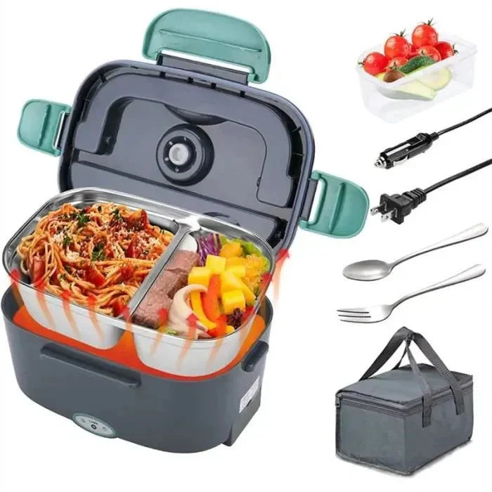 Boîte-repas électrique 3-en-1 (Voiture, Camion & Maison) – 1,5 L Inox
