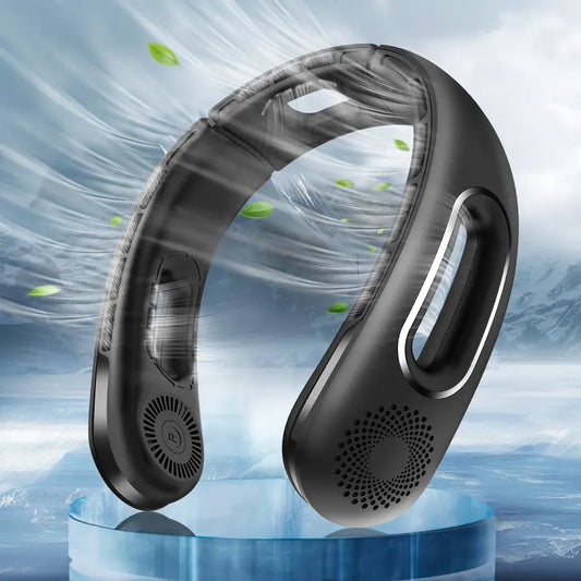 Rechargeable via USB : batterie intégrée de haute capacité offrant une autonomie prolongée (jusqu’à 12 heures selon la vitesse utilisée).

Design sans pales : sécurité renforcée, pas de risque pour les cheveux ou vêtements.

Écran numérique LED : permet de voir facilement le niveau de la batterie et la vitesse sélectionnée.

5 vitesses de ventilation : ajustez le flux d’air selon vos besoins.

Ultra silencieux : fonctionne discrètement, idéal pour les bureaux, transports ou activités sportives.

