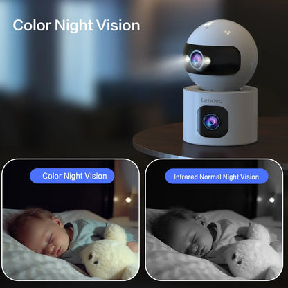Lenovo-Caméra de surveillance IP sans fil, moniteur de sécurité pour bébé, suivi automatique, caméra de vidéosurveillance intelligente, WiFi 5G, 4K, objectif touriste, maison