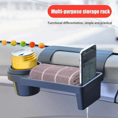 Organiseur de voiture multifonctionnel – Boîte de rangement latérale avec porte-gobelet et porte-téléphone