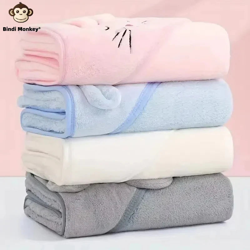 Peignoir pour bébé en forme d'animal, absorbant rapidement, doux, à capuche, chaud, en velours de corail, Robe de nuit, bain câlin pour de nombreuses scènes