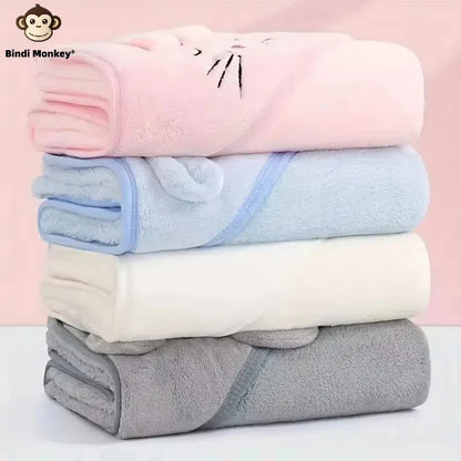 Peignoir pour bébé en forme d'animal, absorbant rapidement, doux, à capuche, chaud, en velours de corail, Robe de nuit, bain câlin pour de nombreuses scènes