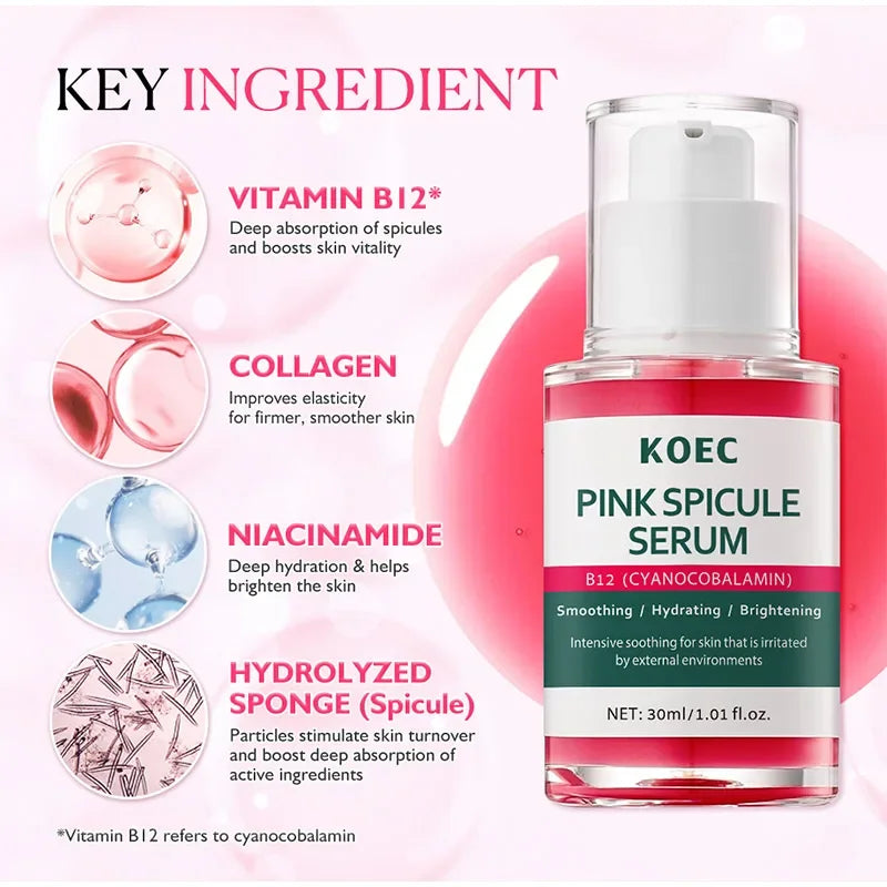 Sérum Anti-âge raffermissant les pores à épicule rose, Ampoule éclaircissante hydratante et lissante pour le visage, soin brillant coréen pour la peau