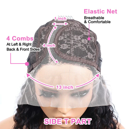 Short  Bob Wig 100% Brazilian Remy Human Hair Lace Front Pre-Plucked