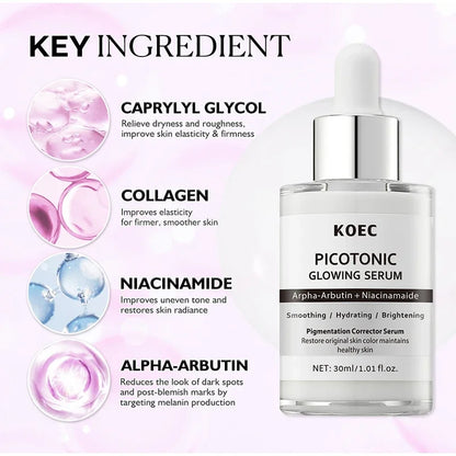 Sérum Anti-âge raffermissant les pores à épicule rose, Ampoule éclaircissante hydratante et lissante pour le visage, soin brillant coréen pour la peau