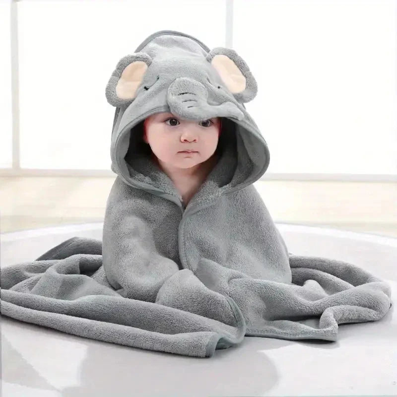 Peignoir pour bébé en forme d'animal, absorbant rapidement, doux, à capuche, chaud, en velours de corail, Robe de nuit, bain câlin pour de nombreuses scènes