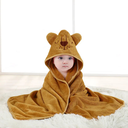 Peignoir pour bébé en forme d'animal, absorbant rapidement, doux, à capuche, chaud, en velours de corail, Robe de nuit, bain câlin pour de nombreuses scènes