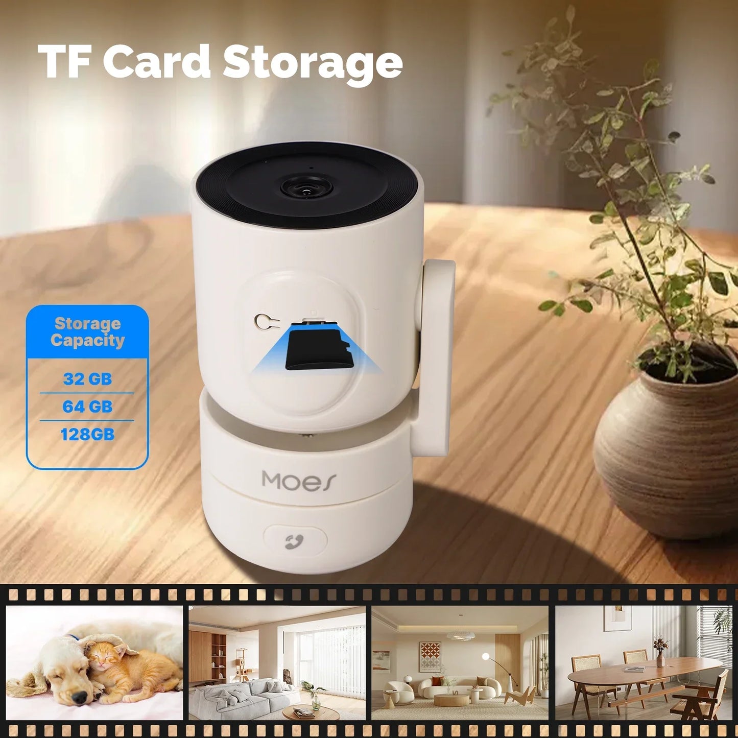 MOESTuya WiFi intérieur panoramique/inclinaison caméra de sécurité intelligente 4MP HD infrarouge Vision nocturne mouvement détection sonore moniteur patrouille panoramique
