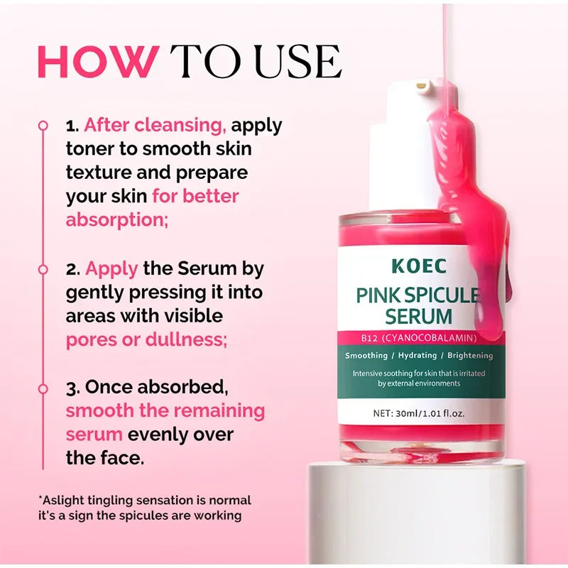 Sérum Anti-âge raffermissant les pores à épicule rose, Ampoule éclaircissante hydratante et lissante pour le visage, soin brillant coréen pour la peau
