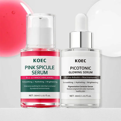 Sérum Anti-âge raffermissant les pores à épicule rose, Ampoule éclaircissante hydratante et lissante pour le visage, soin brillant coréen pour la peau