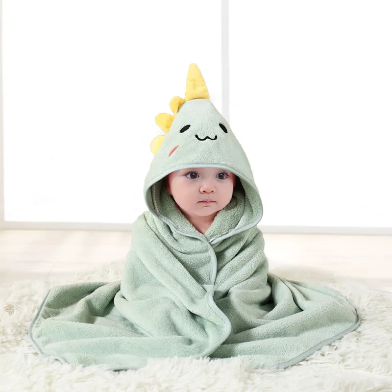 Peignoir pour bébé en forme d'animal, absorbant rapidement, doux, à capuche, chaud, en velours de corail, Robe de nuit, bain câlin pour de nombreuses scènes