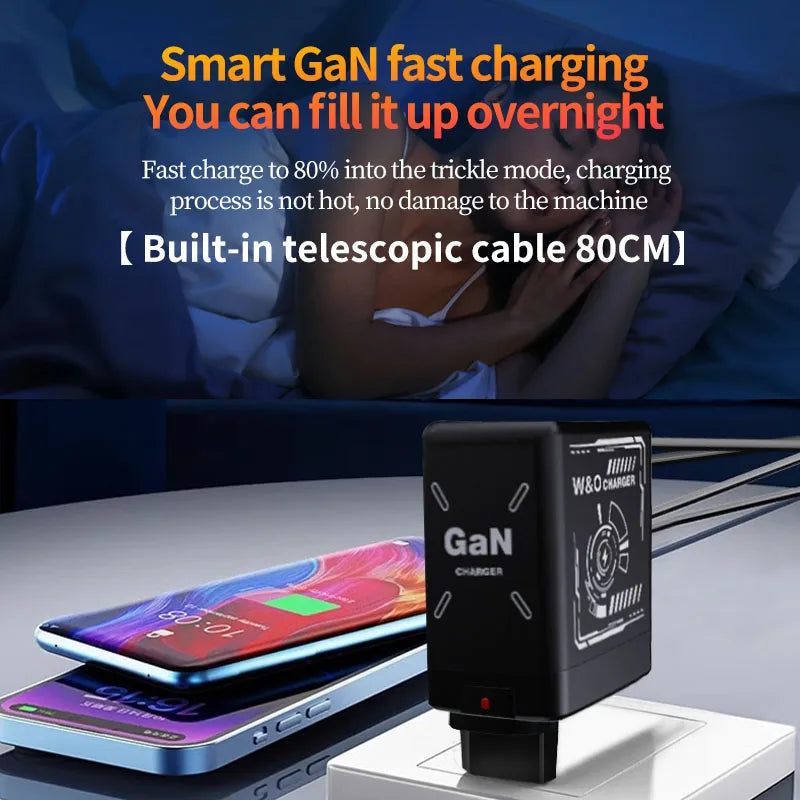 W&O 20W GaN Fast Charger with Type-C & Lightning Cable
