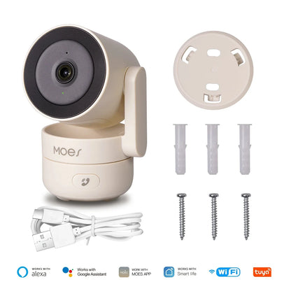 MOESTuya WiFi intérieur panoramique/inclinaison caméra de sécurité intelligente 4MP HD infrarouge Vision nocturne mouvement détection sonore moniteur patrouille panoramique